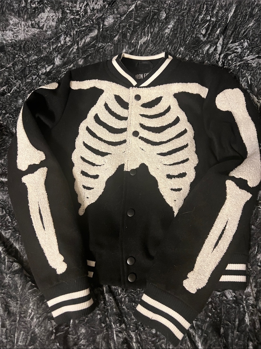 Iron Fist Skeleton Varsity Jacket